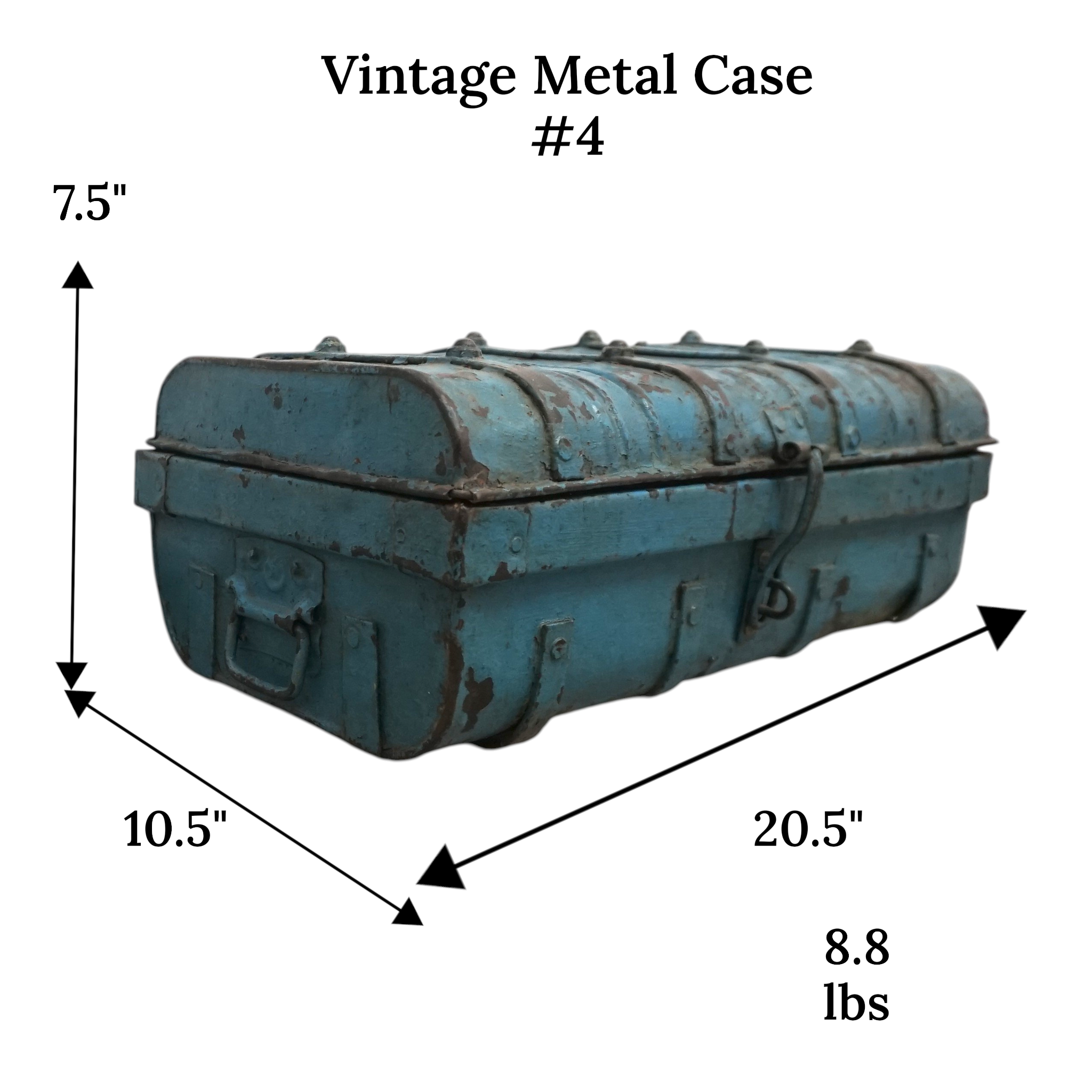 Vintage Metal Travel Trunk | Rustic Storage | Unique Gift