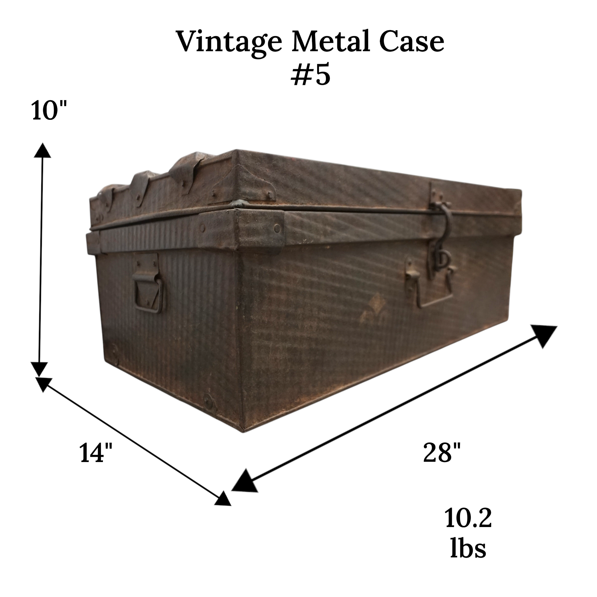 Vintage Metal Travel Trunk | Rustic Storage | Modern Farmhouse Decor