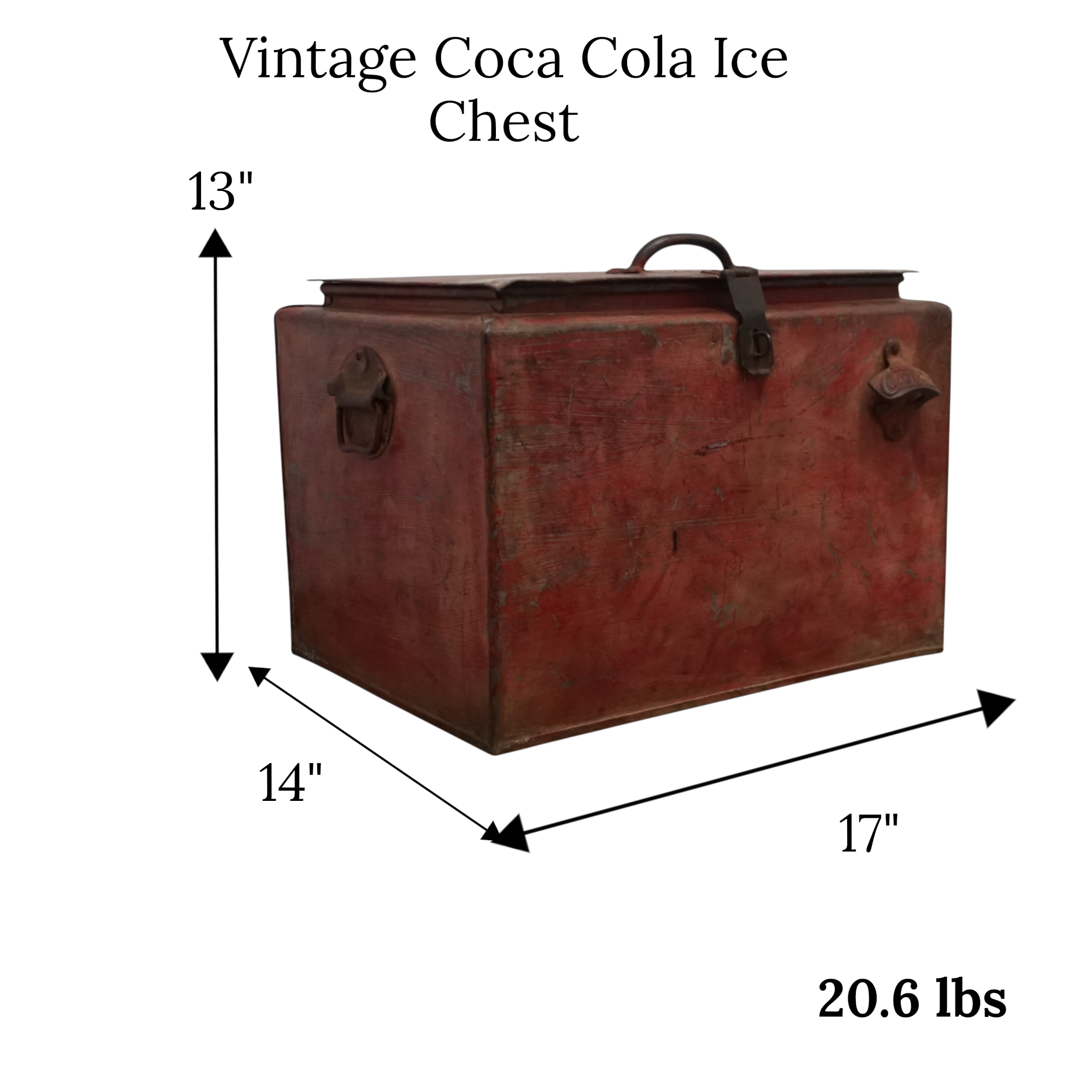 Vintage Coca-Cola Metal Cooler | Original Bottle Opener & Patina Finish