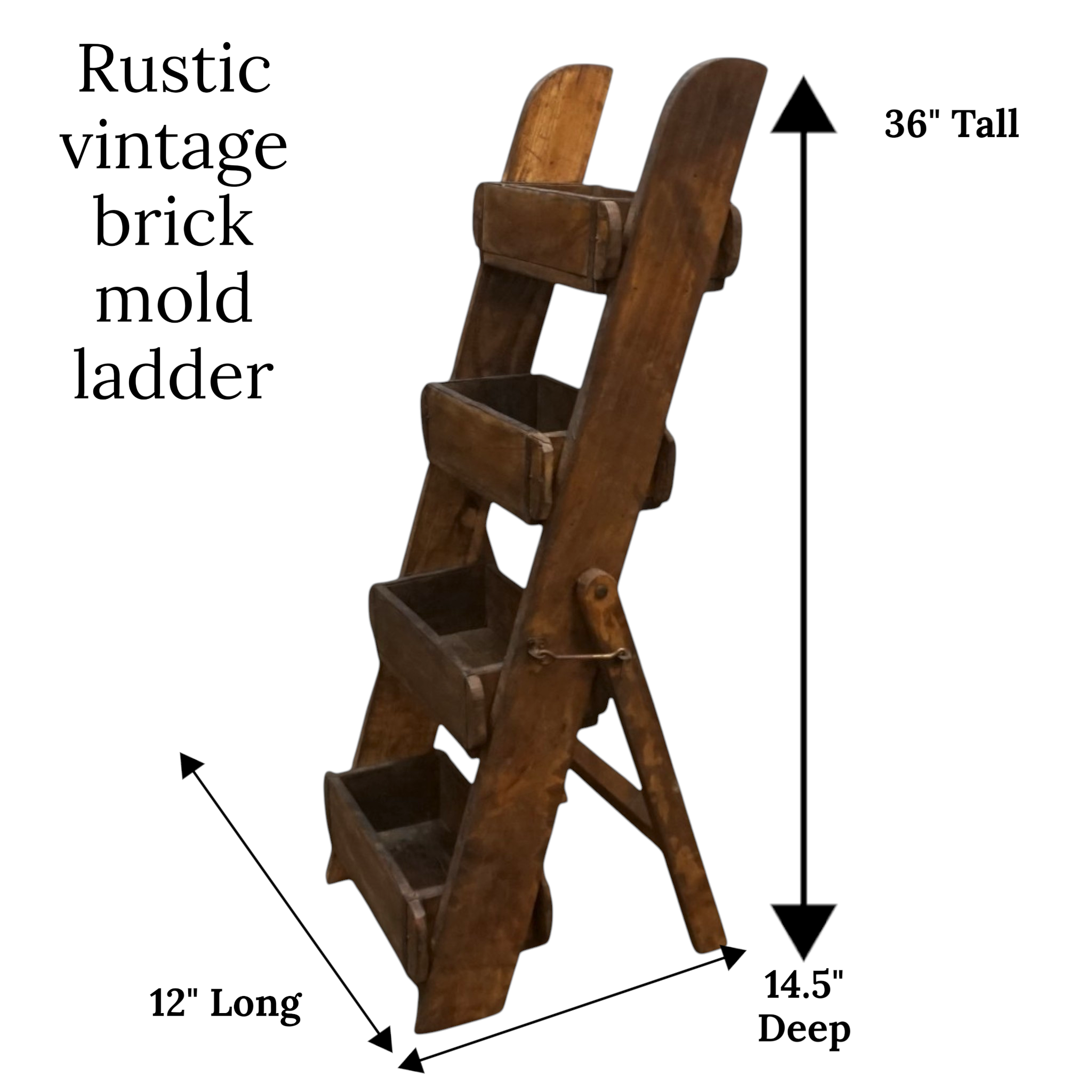 Vintage Wooden Brick Mold Ladder Display | Farmhouse Rustic Decor