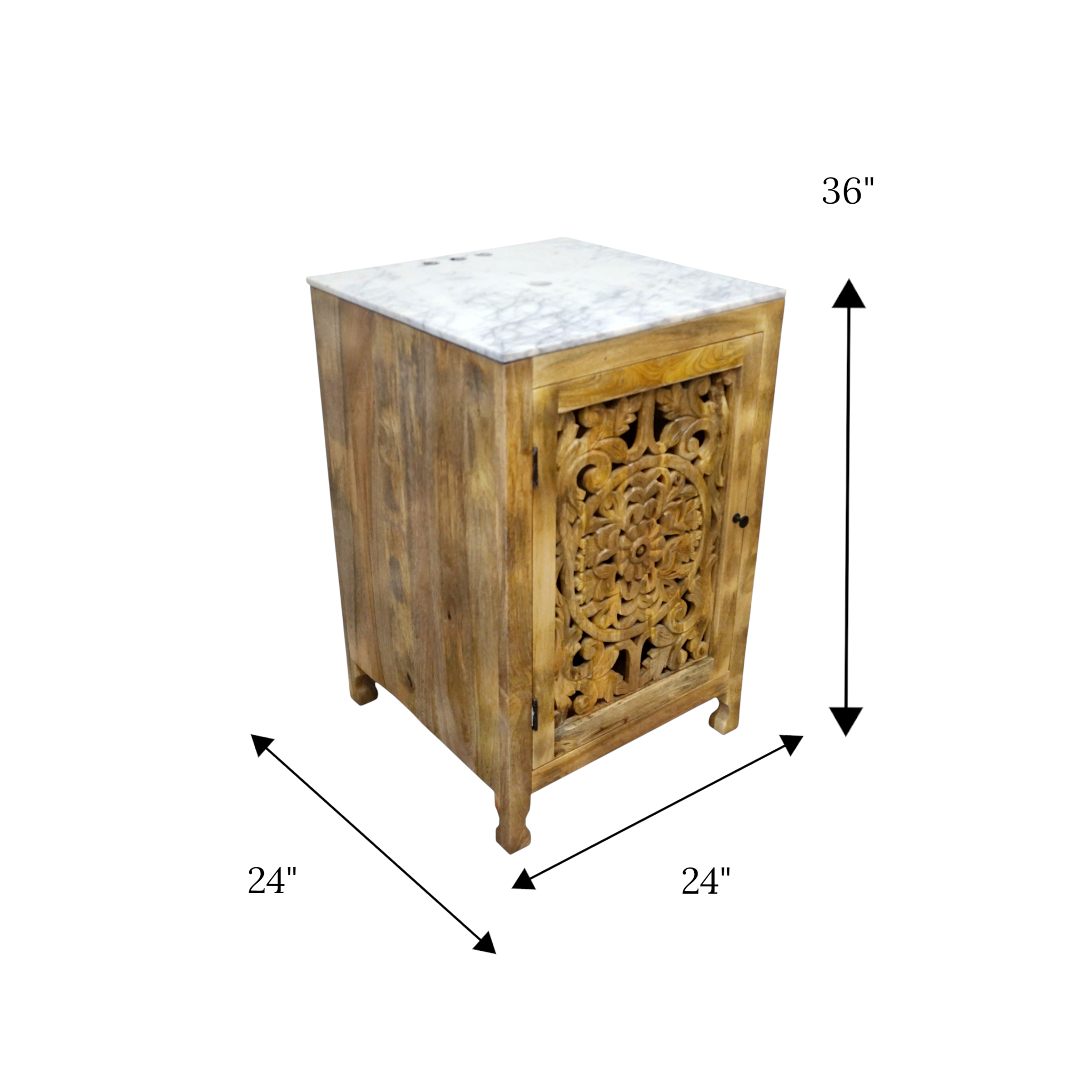 Hand-carved 24″ Vanity Stunning Natural Wood