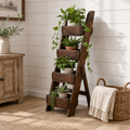 Vintage Wooden Brick Mold Ladder Display | Farmhouse Rustic Decor