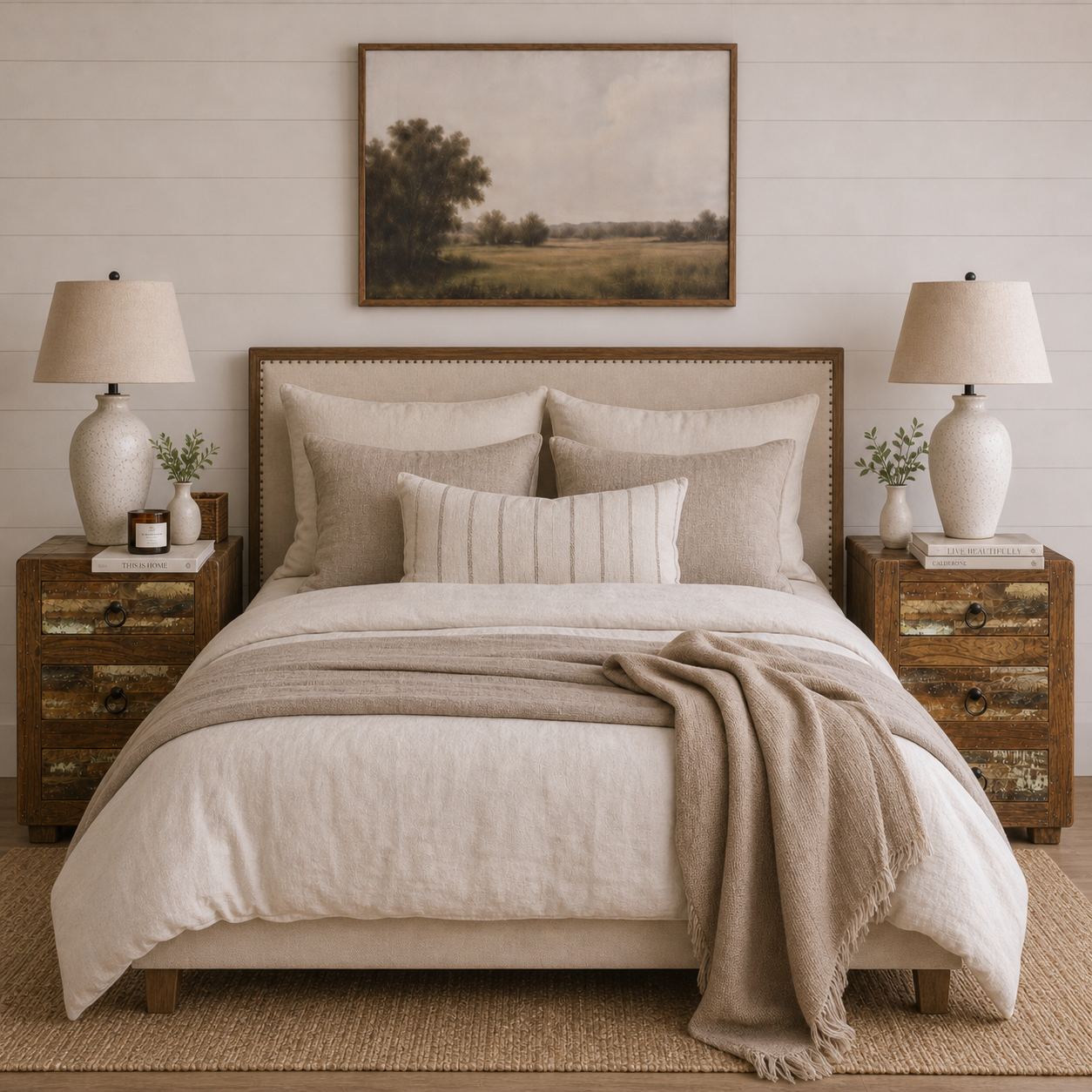 Handcrafted Reclaimed Wood Nightstands | Matched Pair | Rustic & Sustainable Bedside Tables