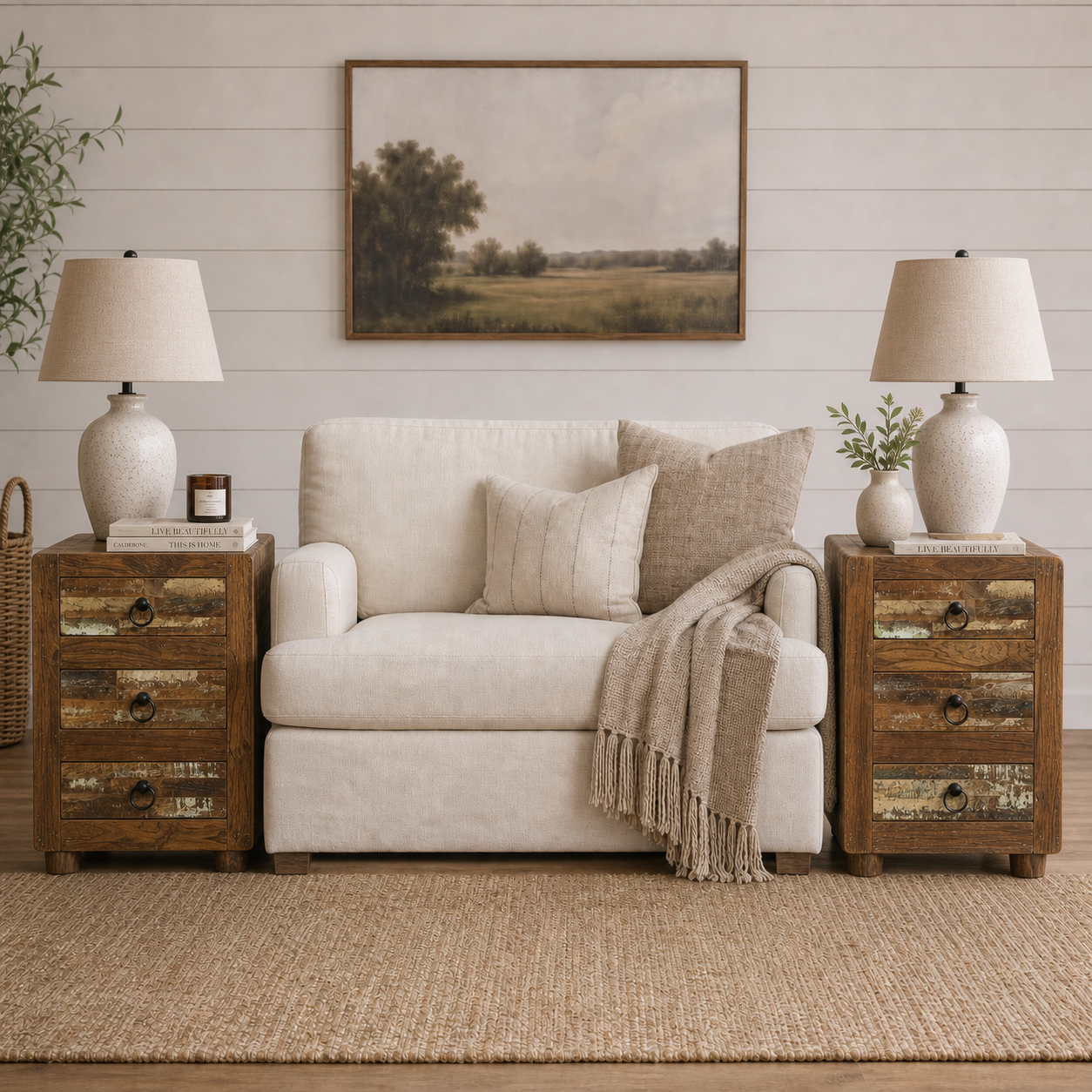 Handcrafted Reclaimed Wood Nightstands | Matched Pair | Rustic & Sustainable Bedside Tables