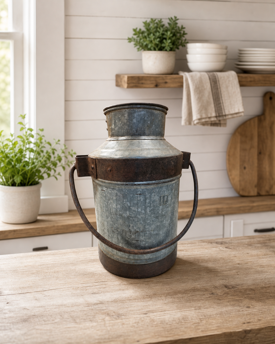 Vintage Milk Cans | Farmhouse Galvanized Metal Decor | Select Your Piece