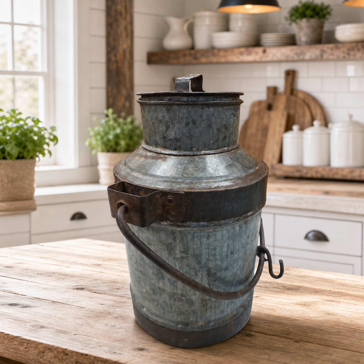 Vintage Milk Cans | Farmhouse Galvanized Metal Decor | Select Your Piece