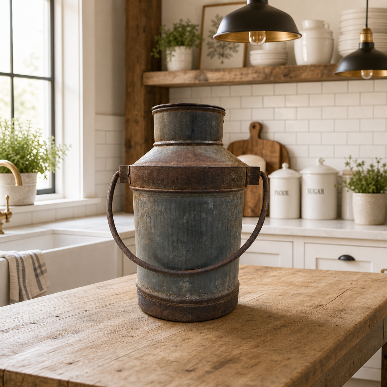 Vintage Milk Cans | Farmhouse Galvanized Metal Decor | Select Your Piece