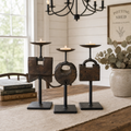 Reclaimed Vintage Lock Candlesticks | Rustic Metal Stand & Aged Patina