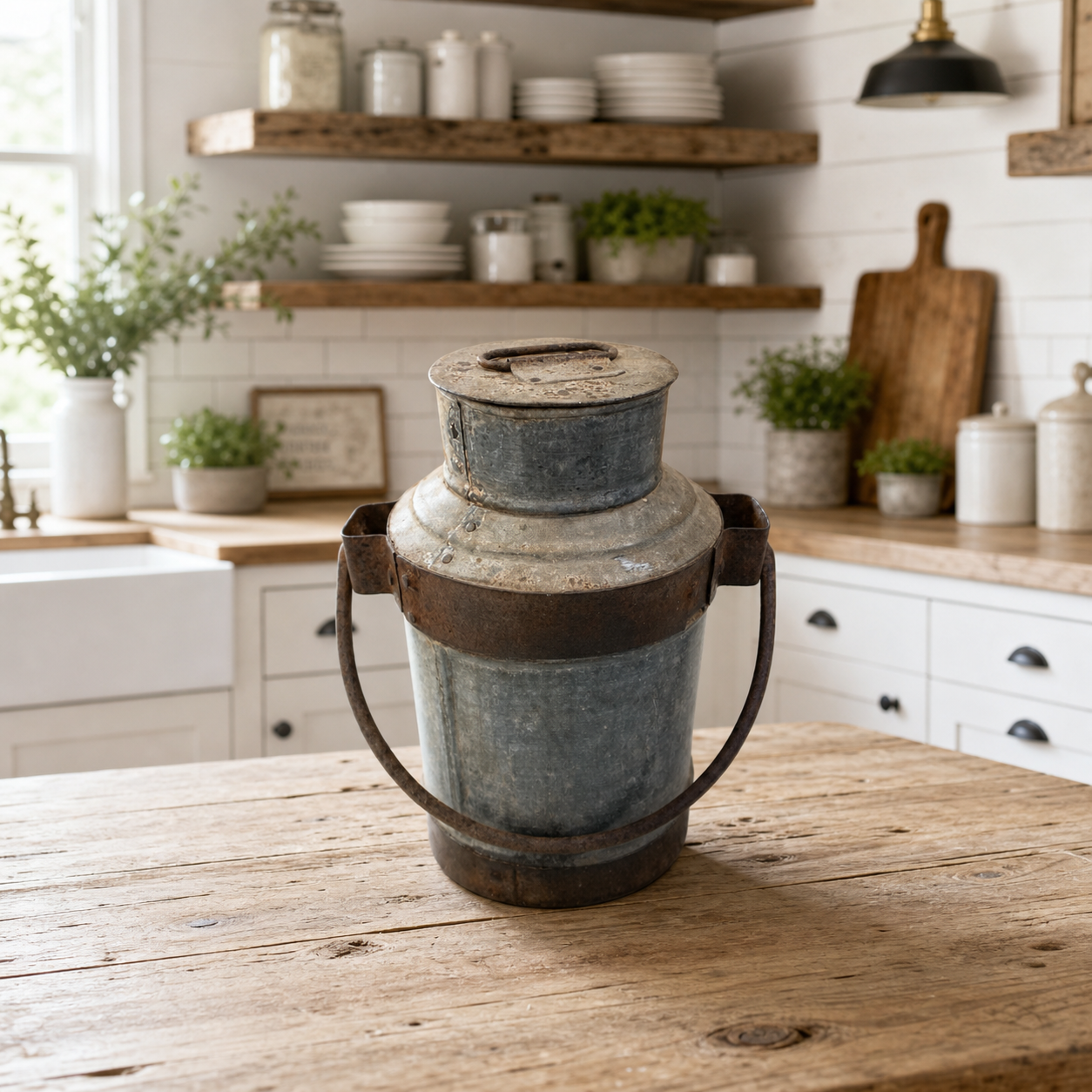 Vintage Milk Cans | Farmhouse Galvanized Metal Decor | Select Your Piece