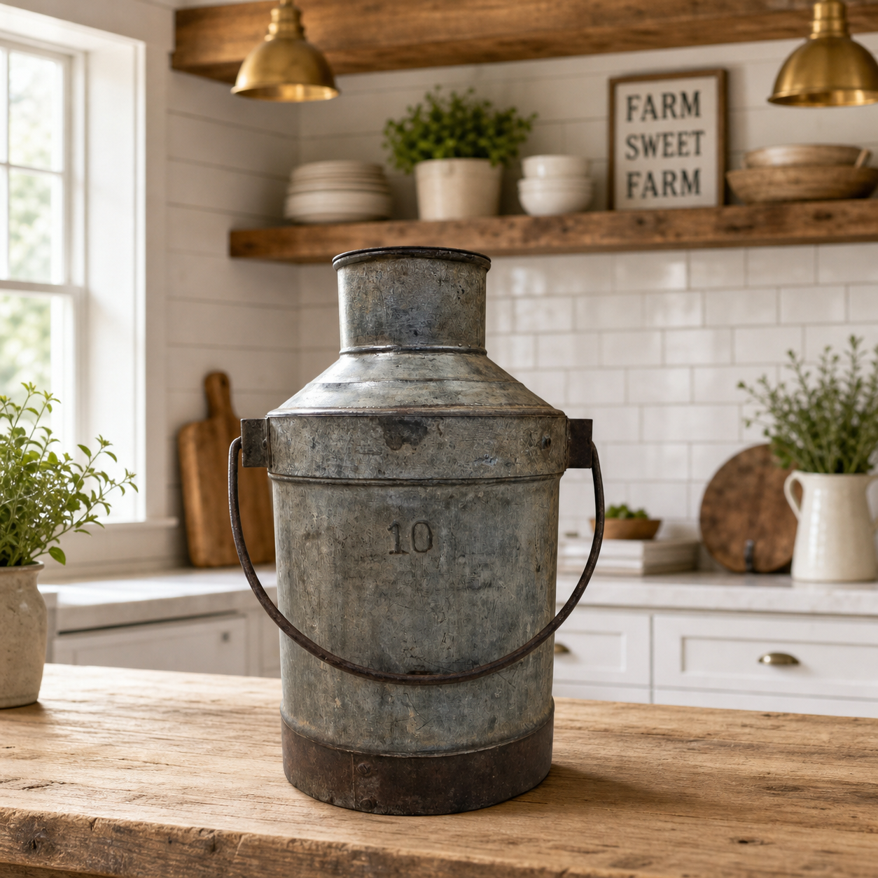 Vintage Milk Cans | Farmhouse Galvanized Metal Decor | Select Your Piece