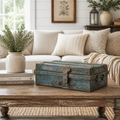 Vintage Metal Travel Trunk | Rustic Storage | Unique Gift Idea