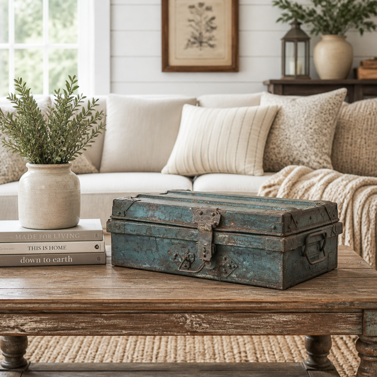 Vintage Metal Travel Trunk | Rustic Storage | Unique Gift Idea