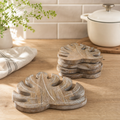 Handmade Mango Wood Leaf Trivets | Set of 4 | Natural Wood & Artisan Craftsmanship